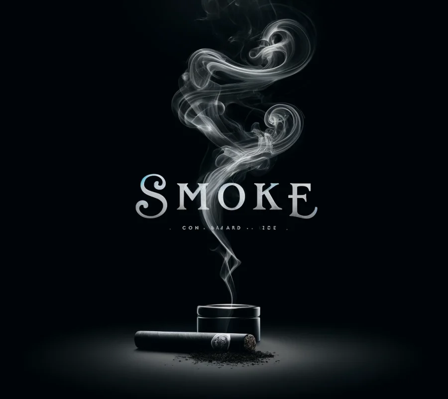DALL·E 2024-04-02 09.08.24 - Una imagen horizontal, simple y oscura para una web de venta de papelillos y artículos para fumar, con el tema central del humo. Debe haber un fondo o